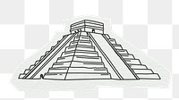 PNG Chichen itza, famous location in Mexico, line art illustration, transparent background