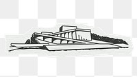 PNG Oslo Opera House, famous location in Norway, line art illustration, transparent background