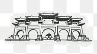 PNG Chiang Kai-shek Memorial Hall, line art illustration, transparent background