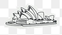 PNG Sydney Opera House, tourist attraction, line art illustration, transparent background