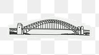 PNG Sydney Harbour Bridge, line art illustration, transparent background