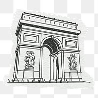 PNG Arc de Triomphe, line art illustration, transparent background