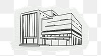 PNG University campus building, architecture, line art illustration, transparent background