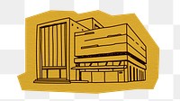 PNG University campus building, architecture, line art illustration, transparent background