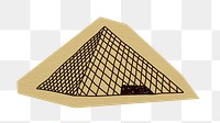 PNG Louvre Museum, Paris attraction, line art illustration, transparent background