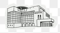 PNG Hospital building, architecture, line art illustration, transparent background