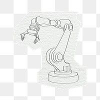 PNG Robotic arm, line art illustration, transparent background