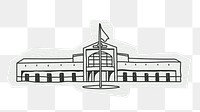 PNG School building, architecture, line art illustration, transparent background