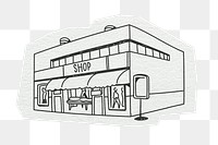 PNG Shopping mall building, architecture, line art illustration, transparent background