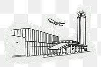 PNG Airport building, architecture, line art illustration, transparent background