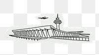 PNG Airport building, architecture, line art illustration, transparent background