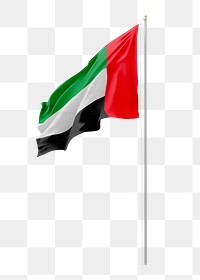 Png flag of UAE collage element, transparent background