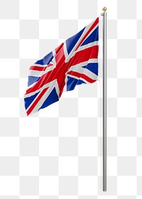 Png flag of United Kingdom collage element, transparent background