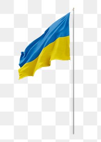 Png flag of Ukraine collage element, transparent background