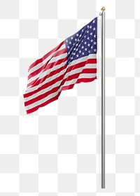 Png flag of USA collage element, transparent background