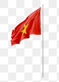 Png flag of Vietnam collage element, transparent background