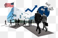 American business png, corporate photo collage, transparent background