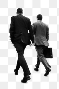 Png blurred scene businessmen rushing, transparent background