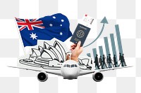 Australian job png, international business collage, transparent background