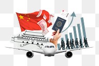 Chinese job png, international business collage, transparent background