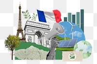 PNG French  climate protest, environment collage, transparent background