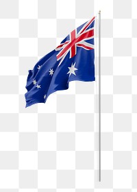 Png Australian flag on pole, transparent background