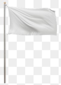 Png white flag on pole, transparent background