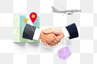 PNG international business deals, corporate partnership collage, transparent background