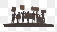 Png protestors brown silhouette, transparent background