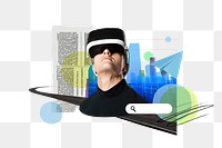 VR experience png, technology photo collage, transparent background