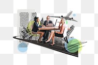 International partnership png, business deals collage, transparent background