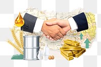 PNG international commodity market, economy finance collage, transparent background