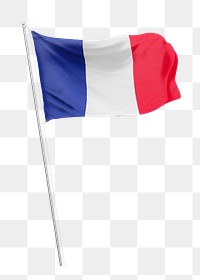 Png flag of France collage element, transparent background