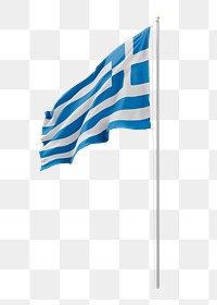 Png Greek flag collage element, transparent background