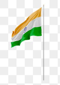 Png flag of India collage element, transparent background