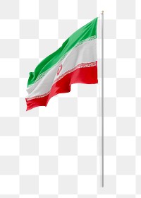 Png flag of Iran collage element, transparent background