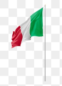 Png flag of Italy collage element, transparent background