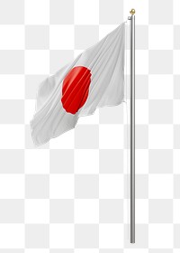 Png flag of Japan collage element, transparent background