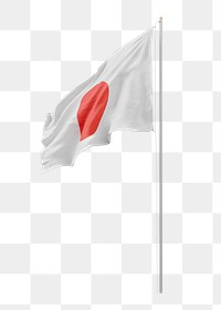 Png flag of Japan collage element, transparent background