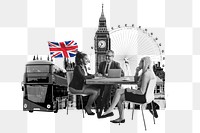 British partnership png, business photo collage, transparent background