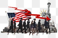 PNG American recession, economy finance collage, transparent background