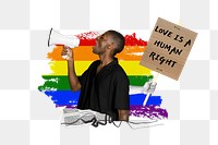 PNG love is human right   LGBT pride photo collage, transparent background