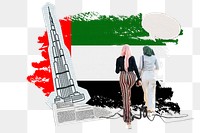 PNG Move to UAE, education paper collage, transparent background