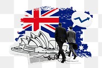 PNG Australian business success, corporate photo collage, transparent background