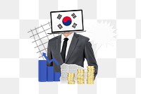 PNG South Korean economy, global trading collage, transparent background