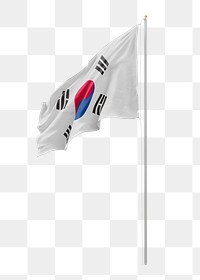 Png flag of South Korea collage element, transparent background