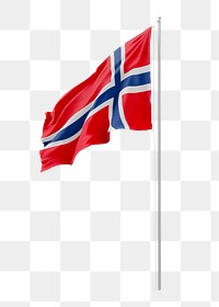 Png flag of Norway collage element, transparent background