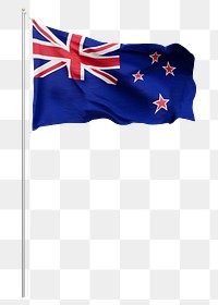 Png flag of New Zealand collage element, transparent background
