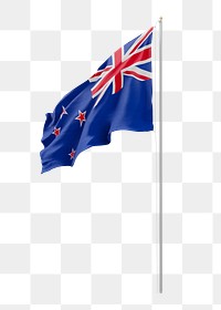 Png flag of New Zealand collage element, transparent background