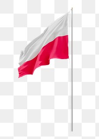 Png flag of Poland collage element, transparent background